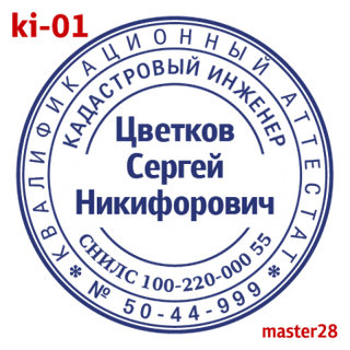 Образец Кадастровый инженер